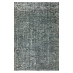 Alfombra anudada a mano contemporánea de 5,3 x 8 pies. Pavimento Turco Color Verde