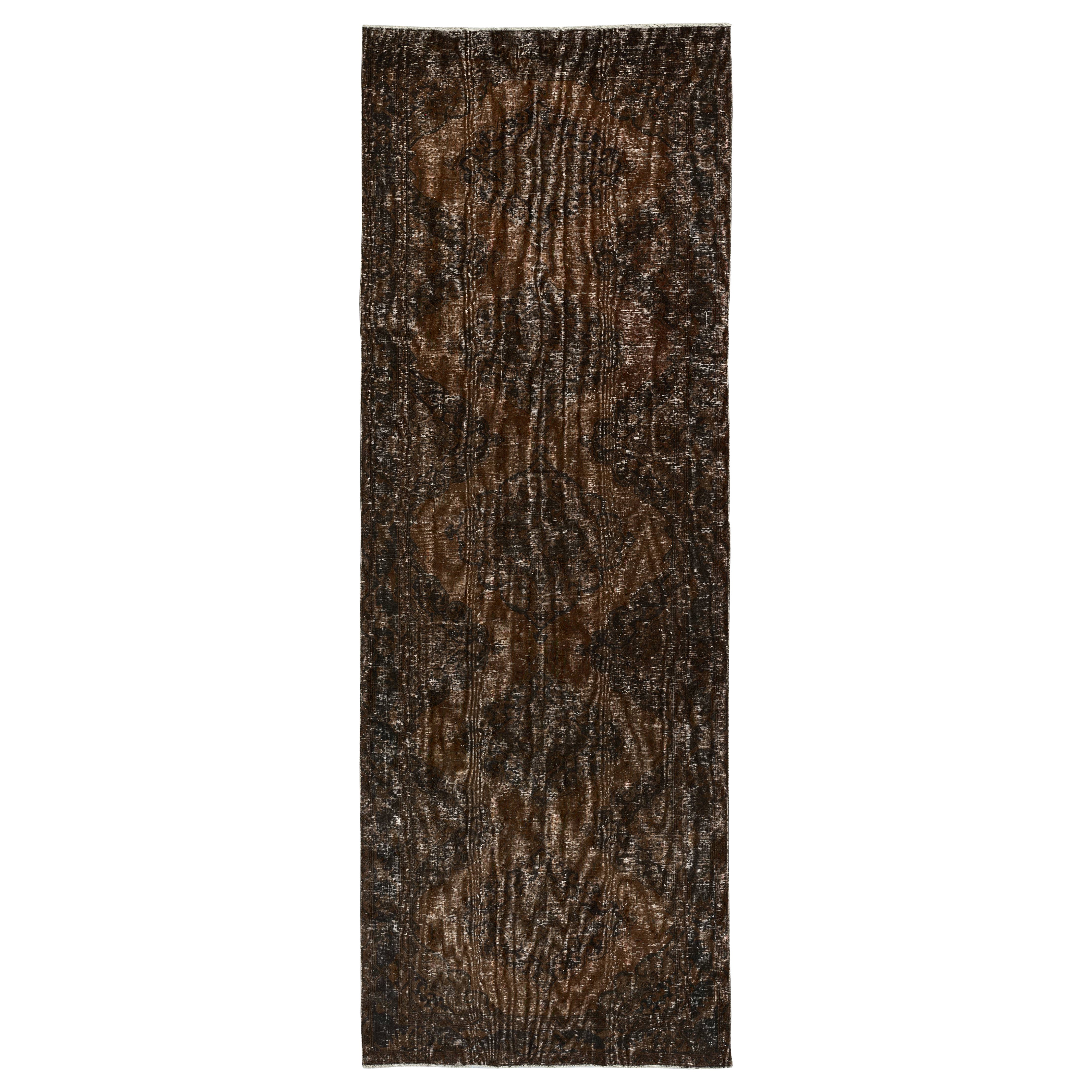 4.7x13 Ft Brown Hallway Runner. Tapis de cuisine. Fait main Tapis de couloir. Tapis d'escalier