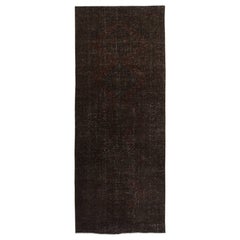 Runner per corridoi 4.7x12 Ft fatto a mano. Tappeto da cucina. Tappeto Corridoio marrone. Tappeto per scale
