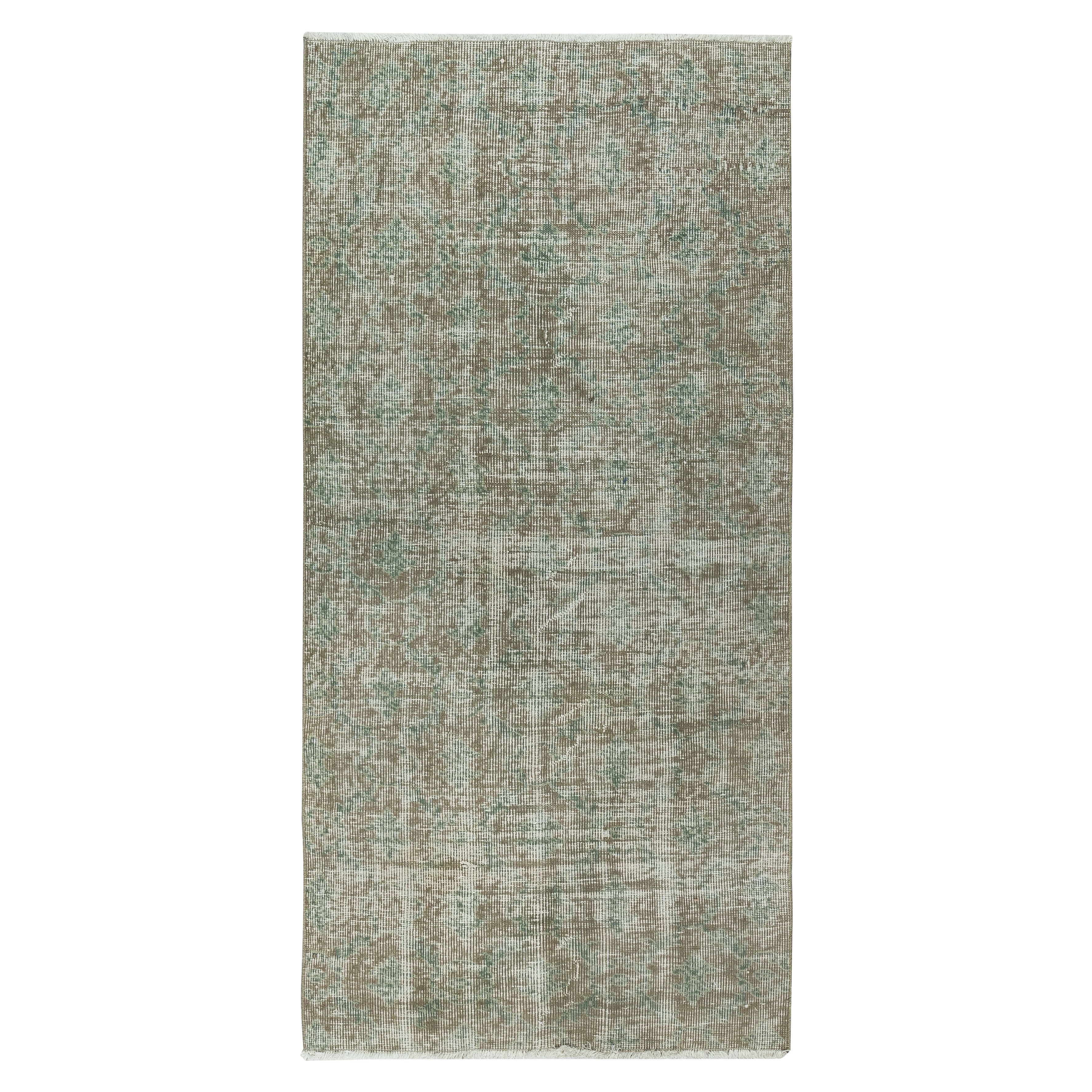 3x6.3 Ft Decorative Vintage Handmade Turkish Accent Rug in Brown Color