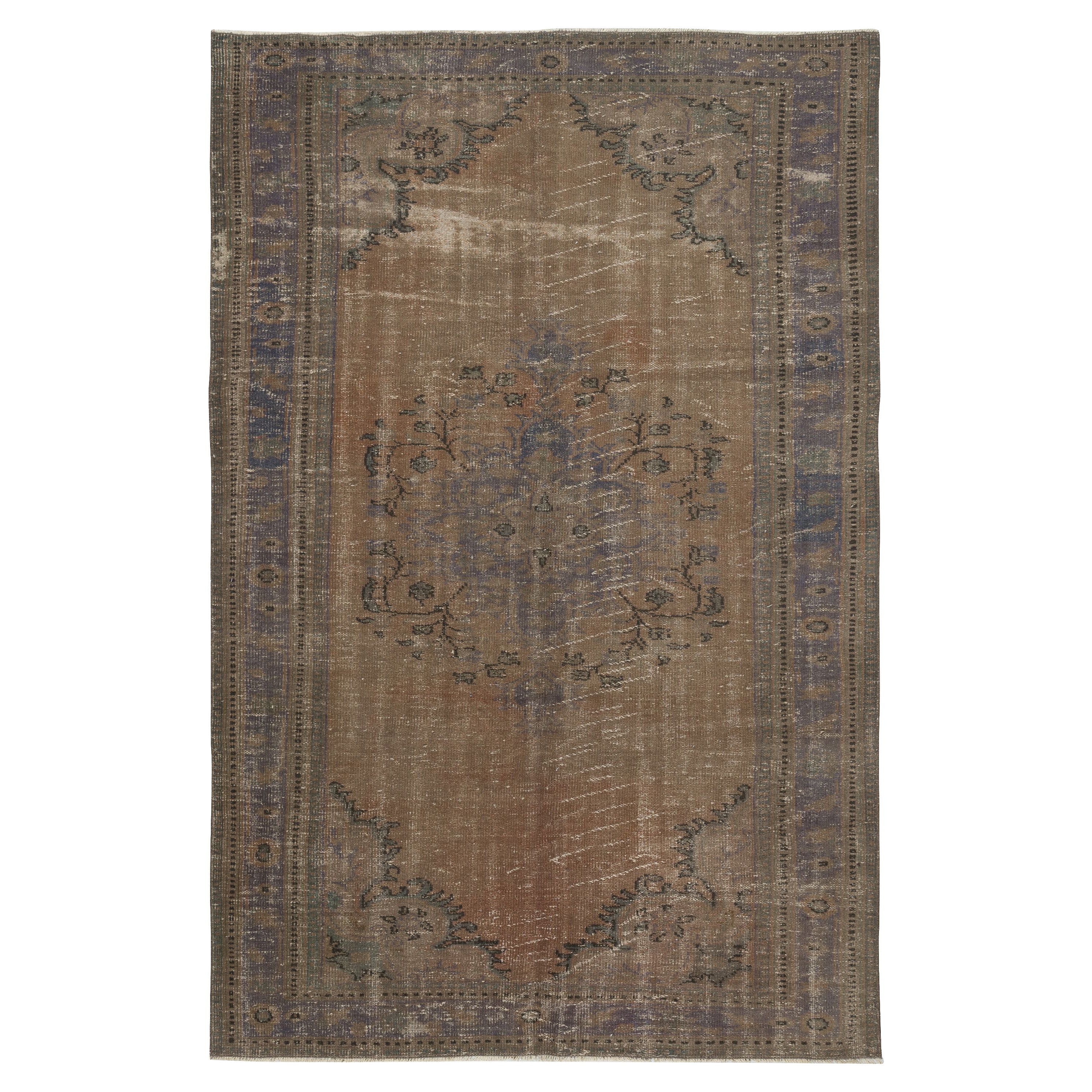 6.3x9.6 Ft Contemporary Handknotted Area Rug. Brown Farbe Türkisch Bodenbelag