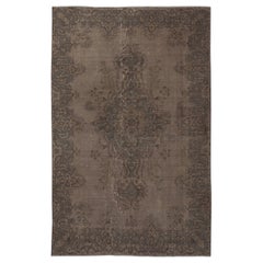 6.3x9.8 Ft Modern Hand Knotted Brown Türkische Wolle Area Rug mit Medaillon Design