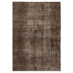 6.7x9.7 Ft Modern Brown Area Rug. Handmade Turkish Area Rug. Bohemian Home Decor