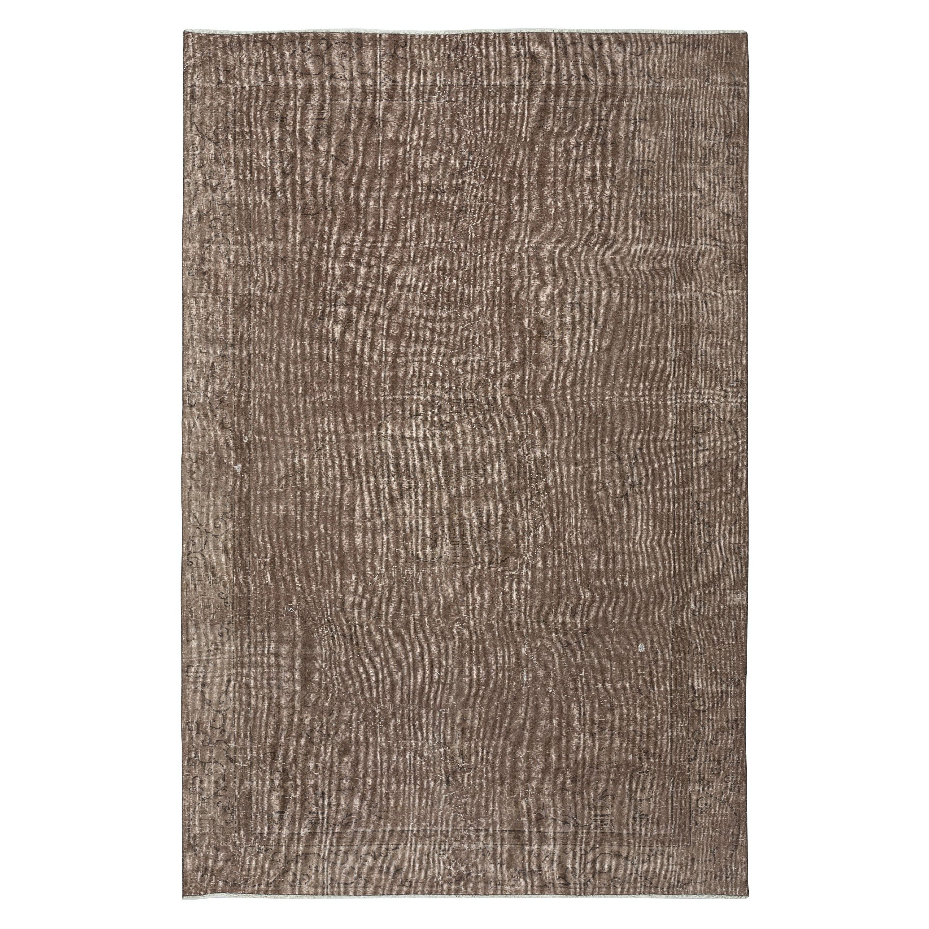 6.3x9.7 Ft Brown Color Handmade Area Rug from Turkey. 4 intérieurs modernes