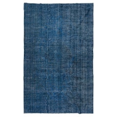 7.5x12 Ft Handmade Navy Blue Rug for Living Room, Modern Modern Turkish Large Carpet (tapis turc de grande taille)