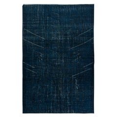 6x9 Ft Home Decor Handmade Solid Navy Blue Color Over-Dyed Turkish Area Rug
