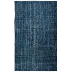 5.5x9.2 Ft Moderne handgeknüpfte solide Marineblau Farbe türkischen Bereich Teppich