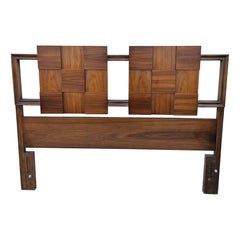 Lane Brutalist Mid-Century Walnut Full Size Headboard