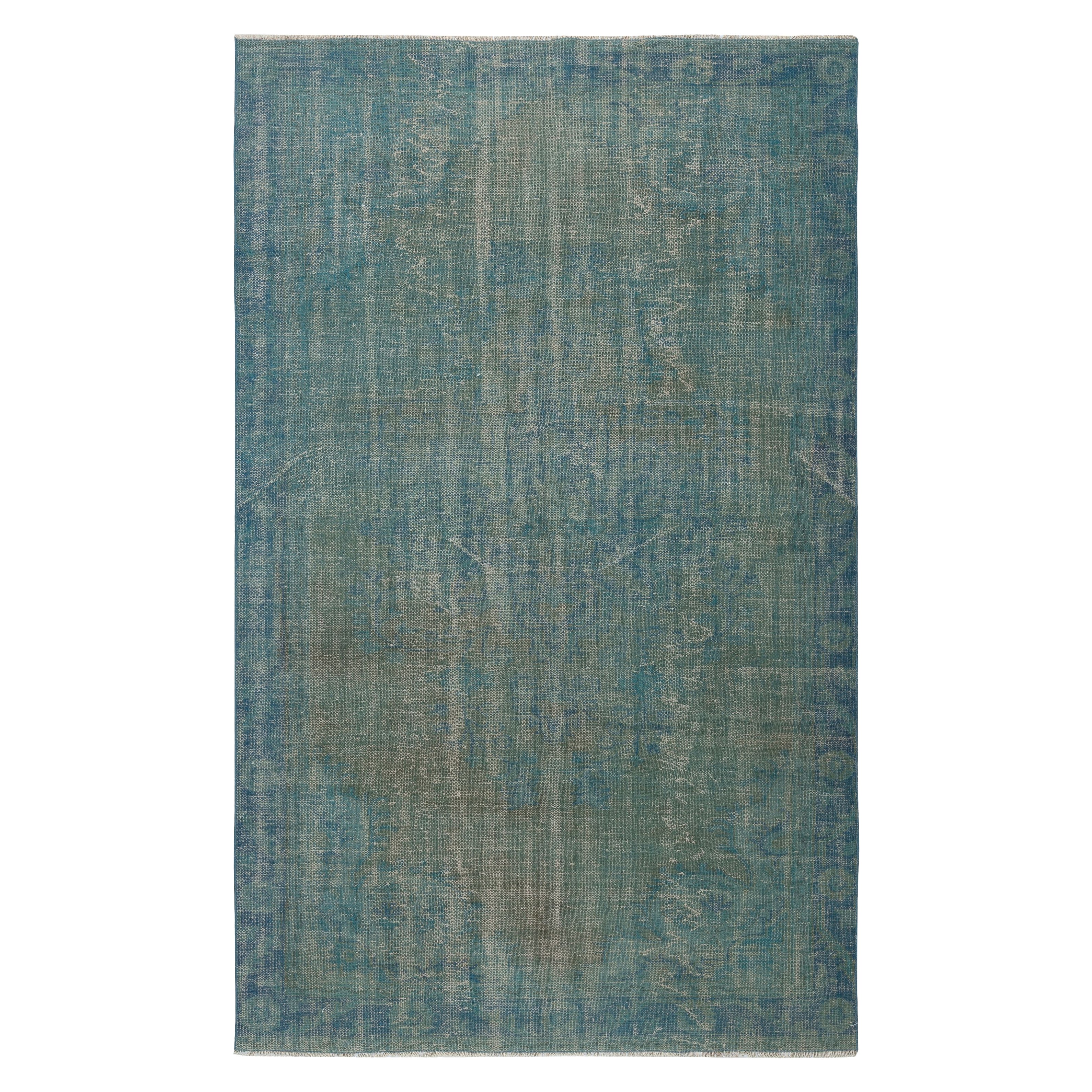 6x9.6 Ft Modern Area Rug in Light Blue, tissé et noué à la main en Turquie en vente