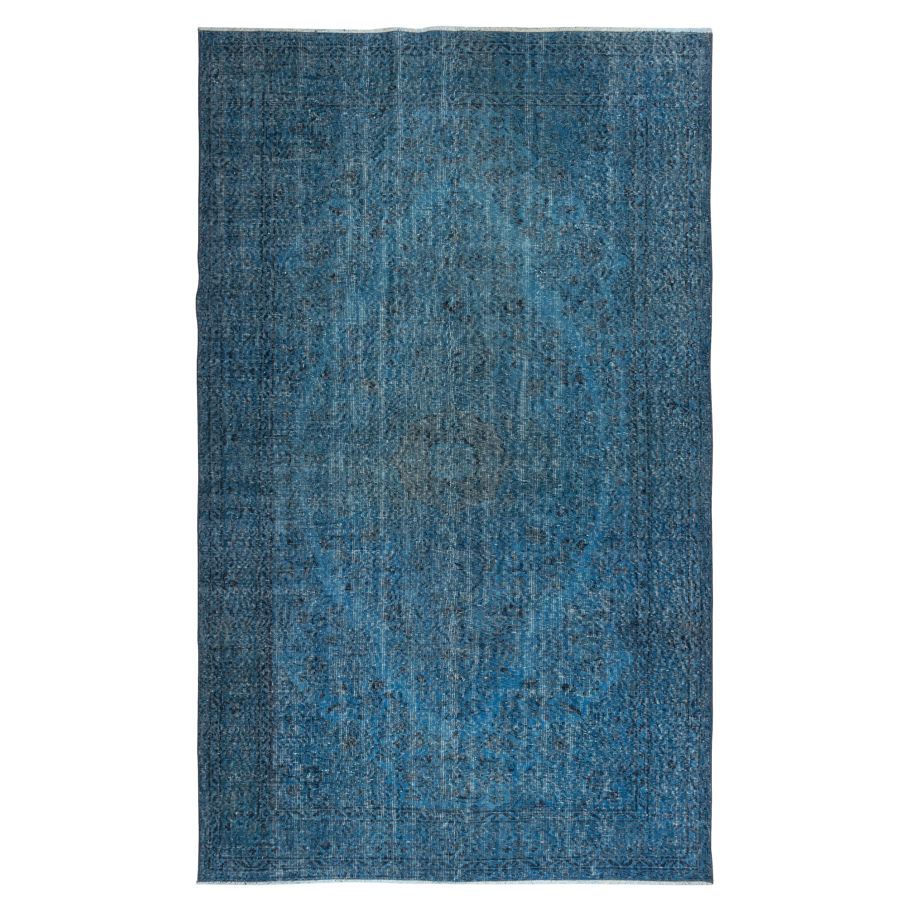 6x10 Ft Tapis turc vintage redyed in Blue Color pour les intérieurs modernes