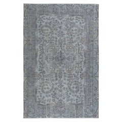 Alfombra contemporánea de lana turca, hecha a mano, de color azul claro, de 2,5 x 2,4 metros