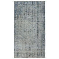 6x10.4 Ft Distressed Blue Area Rug for Contemporary Interior, Handmade in Turkey (tapis d'intérieur bleu délavé pour un intérieur contemporain, fait à la main en Turquie)