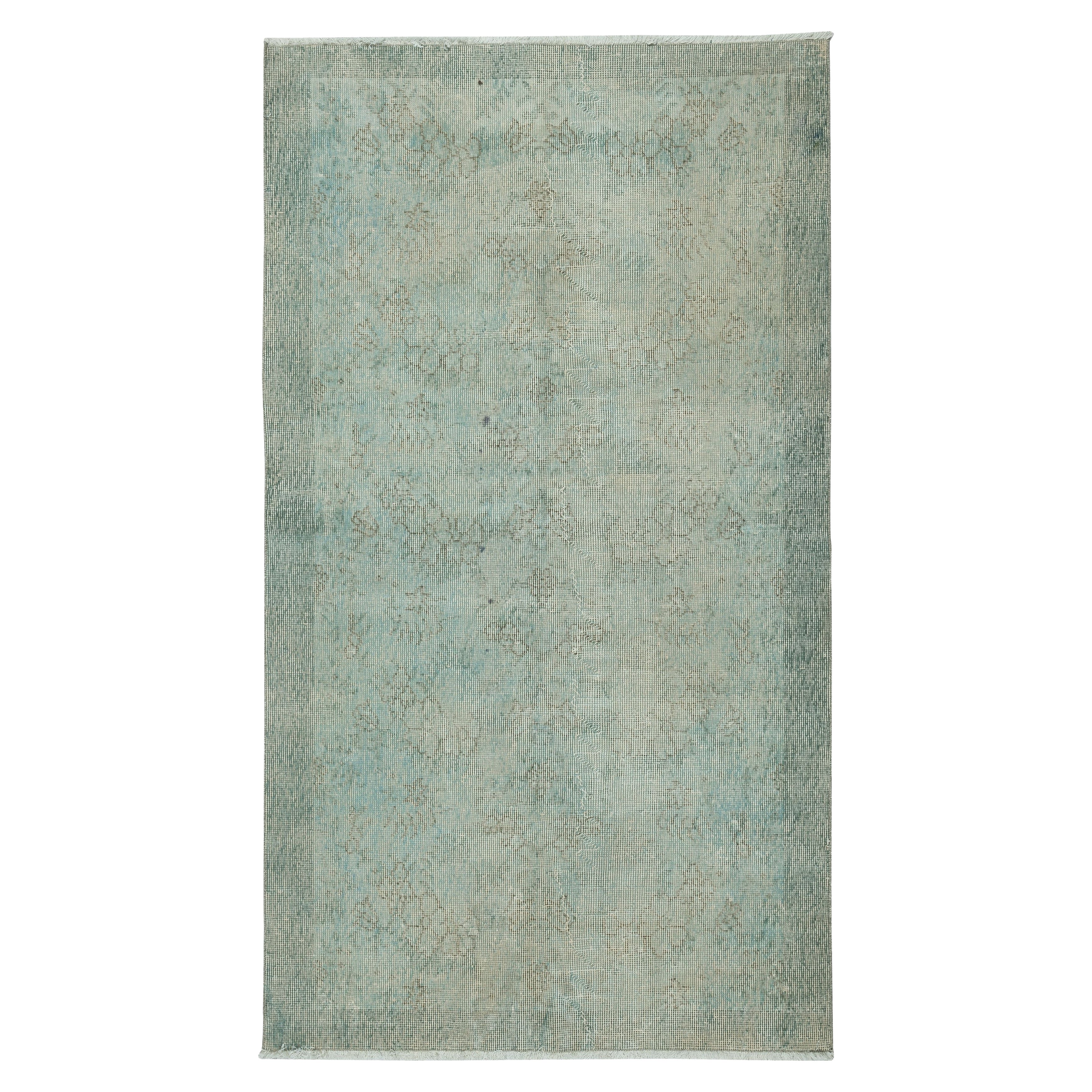 4x6.8 Ft Modern Area Rug in Light Blue, tissé et noué à la main en Turquie