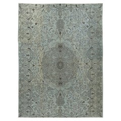 6x8.3 Ft Modern Light Area Rug in Blue, tissé et noué à la main en Turquie