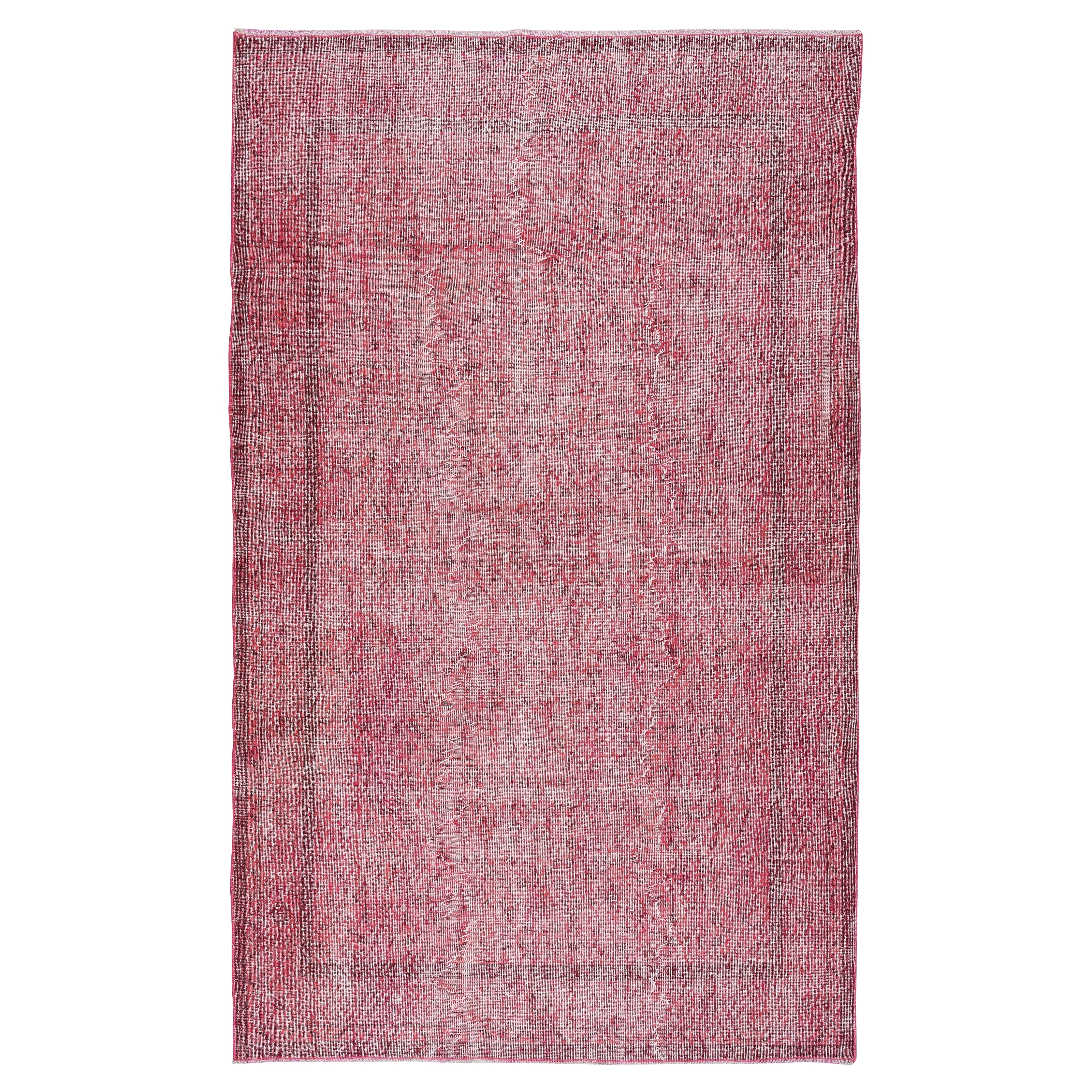 6x9.6 Ft Red Color Handmade Rug for Living Room, Shabby Chic Turkish Floor Rug