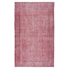 Tapis fait main pour le salon, tapis turc Shabby Chic de couleur rouge 6x9,6 Ft