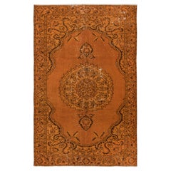 5.8x9 Ft Vivid Orange Teppich, handgefertigter Bohem-Teppich, lebhaft orangefarbener, lebhaft farbiger Bodenbezug