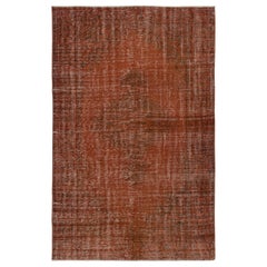 5.7x8.4 ft Tapis turc vintage redyed in Burnt Orange Color pour les intérieurs modernes