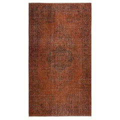 5x9.3 Ft Handmade Anti-bacterial Area Rug. Orange Color Hand Knotted Turkish Rug