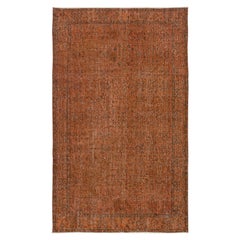 5.6x9,4 Ft Türkischer Vintage-Teppich in Orangefarbe, rot getönt, für moderne Inneneinrichtungen