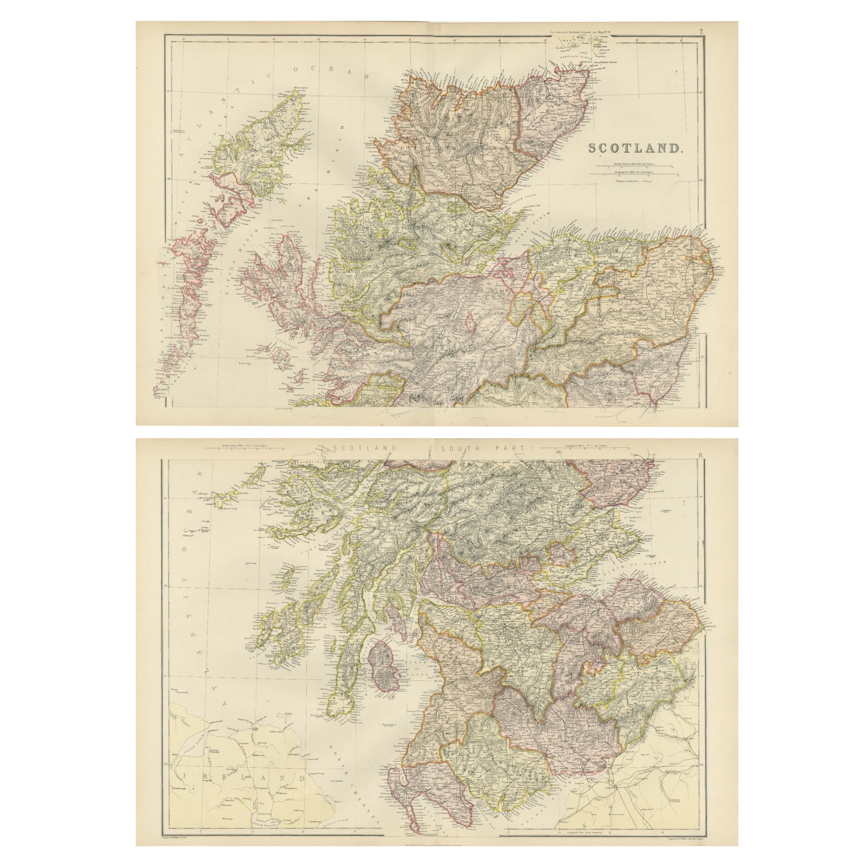 The Highlands and Lowlands of Scotland as Mapped in 1882 For Sale