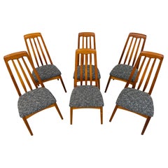Sedie da pranzo in teak in stile moderno danese Benny A. Linden d'epoca - Set di 6 sedie