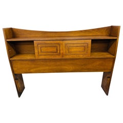 Mid-Century Modern Broyhill Sculptra Walnut Full Size Headboard