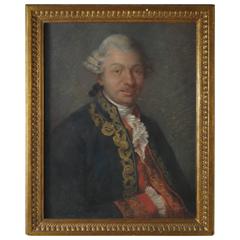 B104x 19th Century Portrait of a French Officer in Gilt Frame, Signed