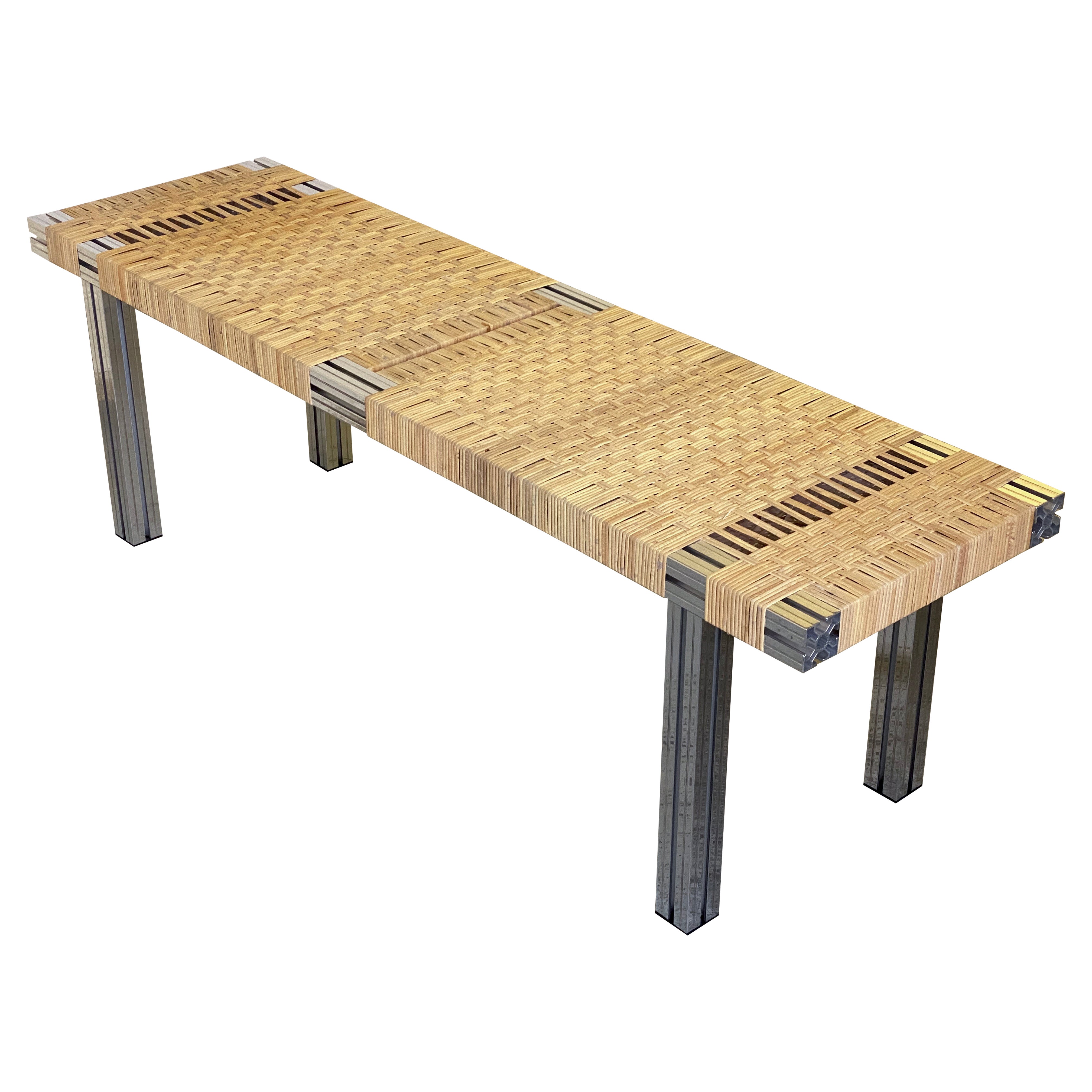 Mirror polished Aluminium Bench with Lapping Cane Seating