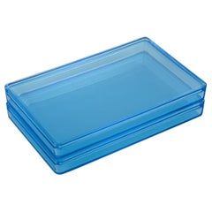 Rauff & Møldrup for Holmegaard. Two large Thurø storage boxes in blue glass