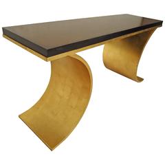 Modern Decorative Walnut Top Console Table