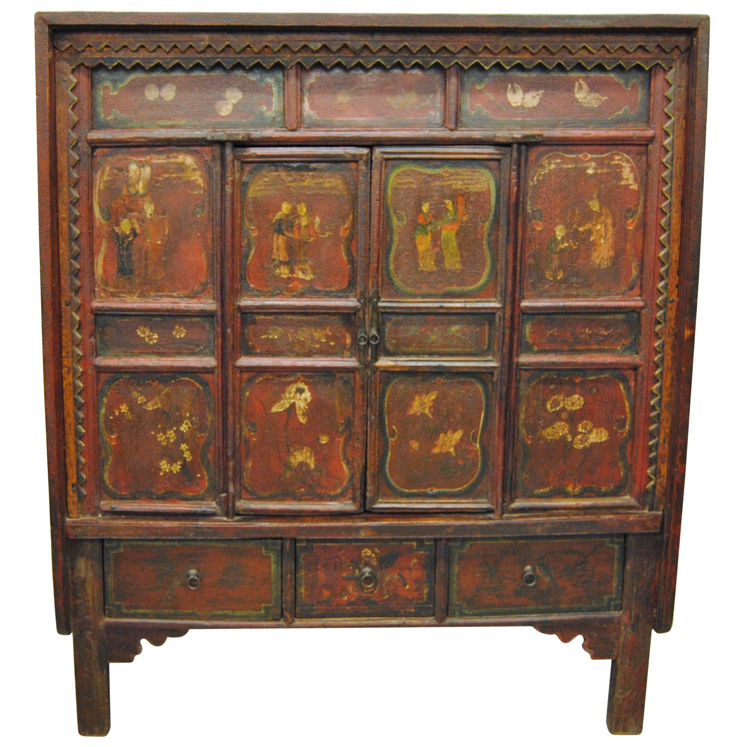 Antique Chinese Elmwood Armoire, Shanxi Province, 19th Century For Sale