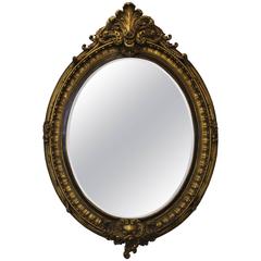 1950s Large Gold Leaf Italian Mirror