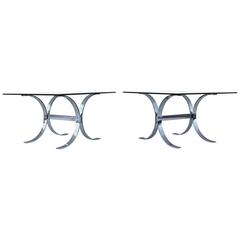 1970s Modern Steel and Chrome Side Tables 8