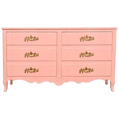 John Widdicomb Französische Provence Louis XV Rosa lackierte Kommode mit sechs Schubladen und sechs Schubladen