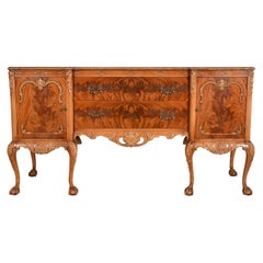 Romweber Chippendale Flame Mahogany Carved Sideboard Buffet, Circa 1920s