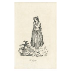 19th Century Guam Mourning Costume Lithograph – Dolorida, Gubam Island