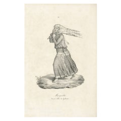 Litografía etnográfica de la isla de Guam - "Mariquitta, Jeune Fille de Gubam"