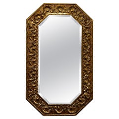 Arts and Crafts Hand Beaten Brass Mirror