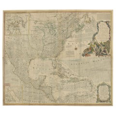 Rare Antique Wall-Map of North America: French and Indian War Boundaries, 1793