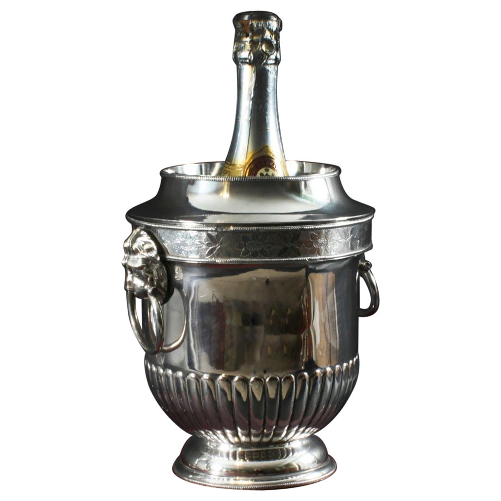 Antique George III Silver Plate Wine / Champagne Cooler Early 19th Century