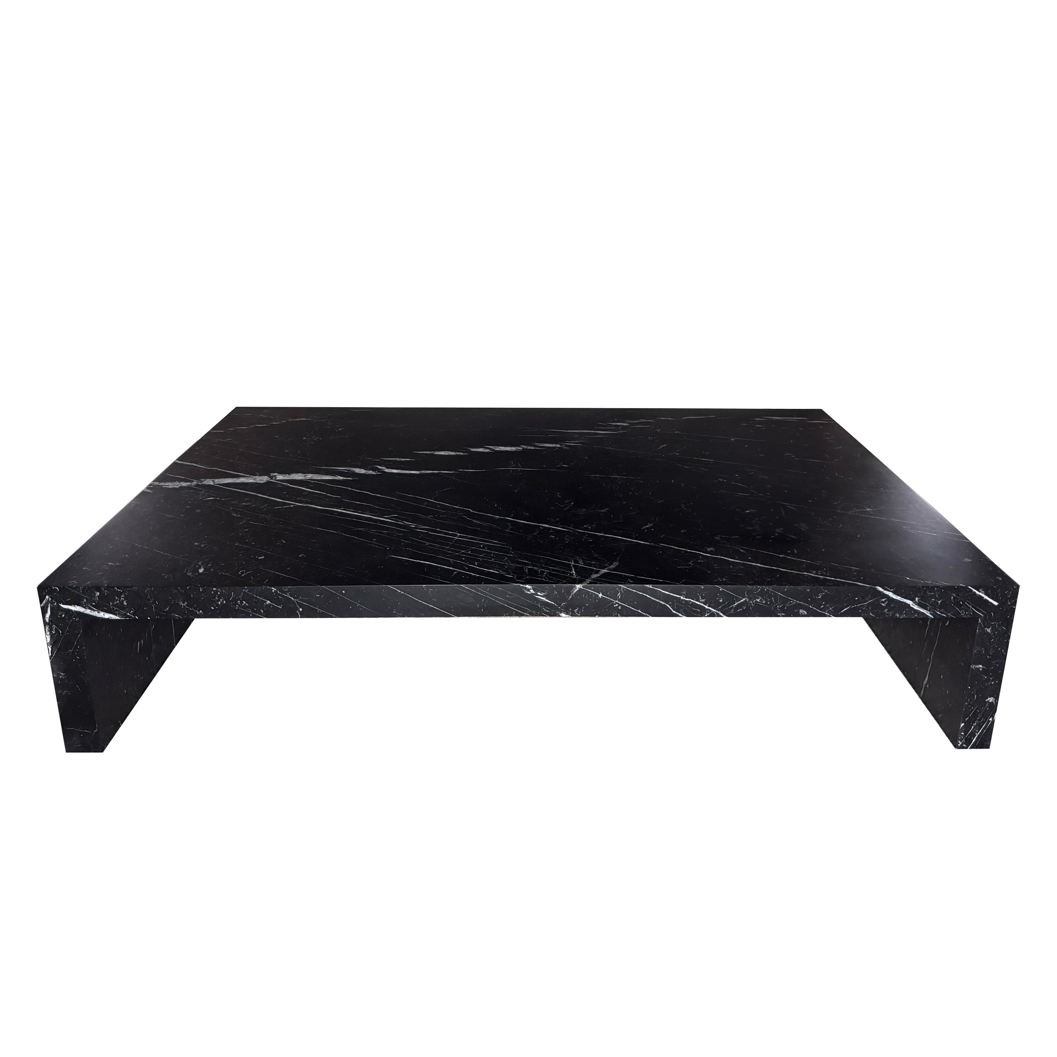 Mesa de centro contemporánea de nero marquina apomazada a medida