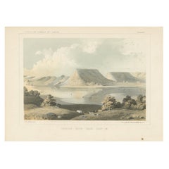 Antique Scenic Canadian River Landscape, Camp 38 – Between Witchita and Oklahoma, 1856