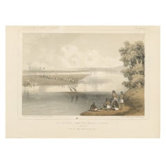 Vista tranquilla del fiume Colorado vicino ai villaggi del Mojave, Arizona - 1856