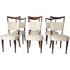 Rare Set of 6 Dining Room Chairs by Osvaldo Borsani, Italy, 1950s