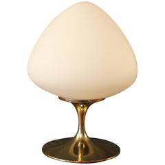 Laurel Brass and Frosted Glass 'Acorn' Table Lamp