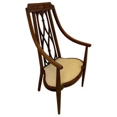 Unusual Victorian Inlaid Mahogany Armchair