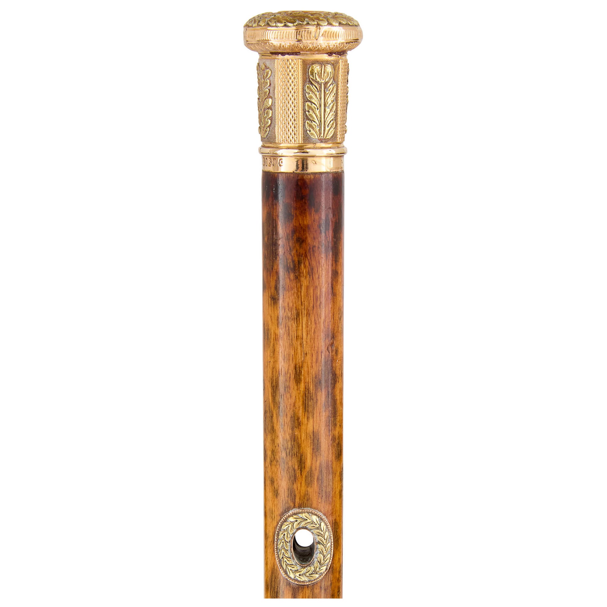 Antiker englischer, goldmontierter, walking Stick
