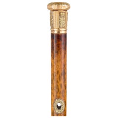 Antiker englischer, goldmontierter, walking Stick