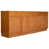 Mahogany Basket Weave Credenza by Edward Wormley for Dunbar